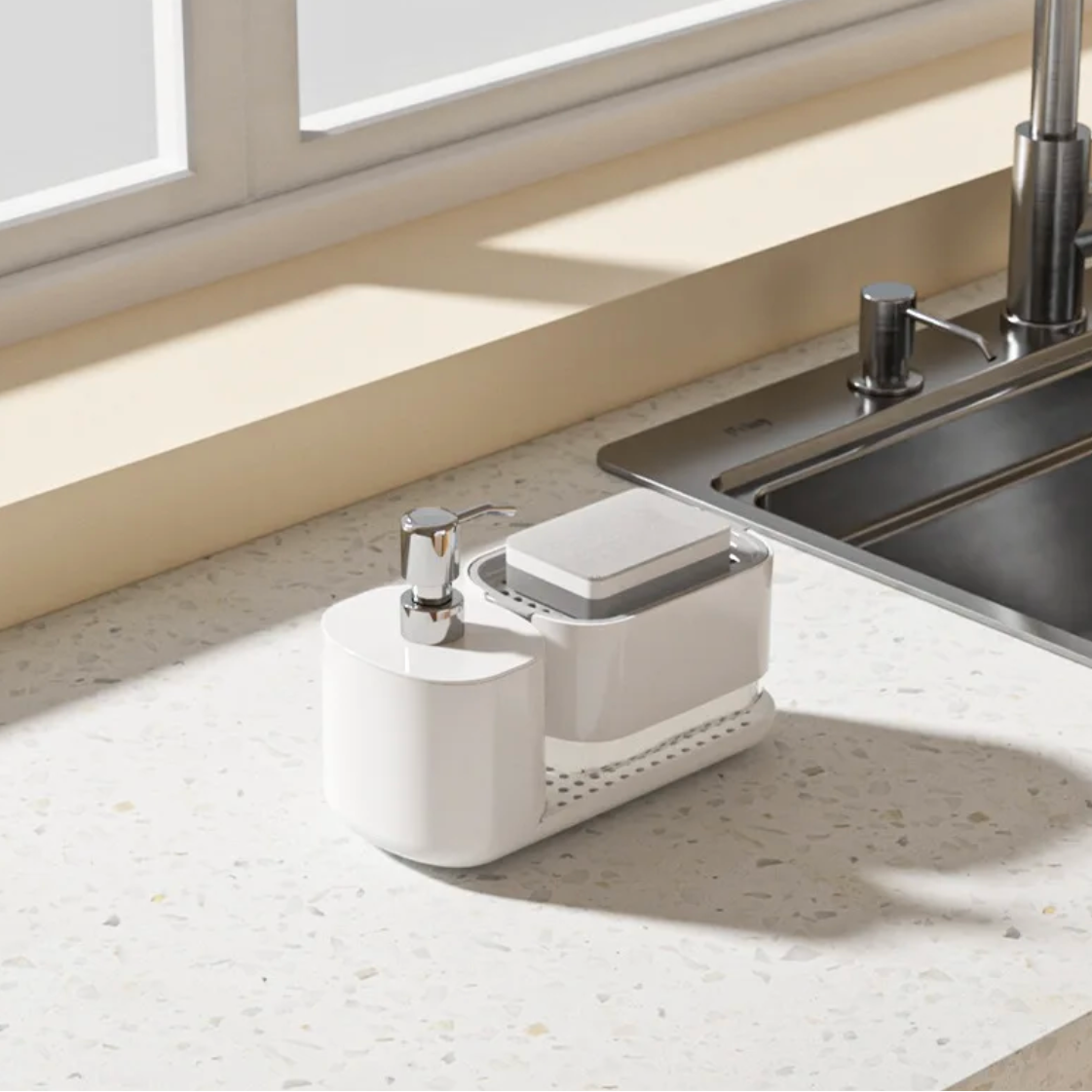 Elegant Soap Dispenser with Tray for Organized Spaces