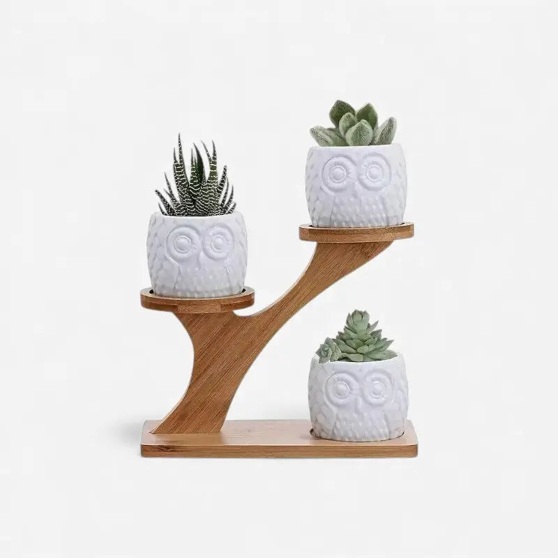 Indoor Plant Display Stand - 3-Tier Bamboo Tree Design