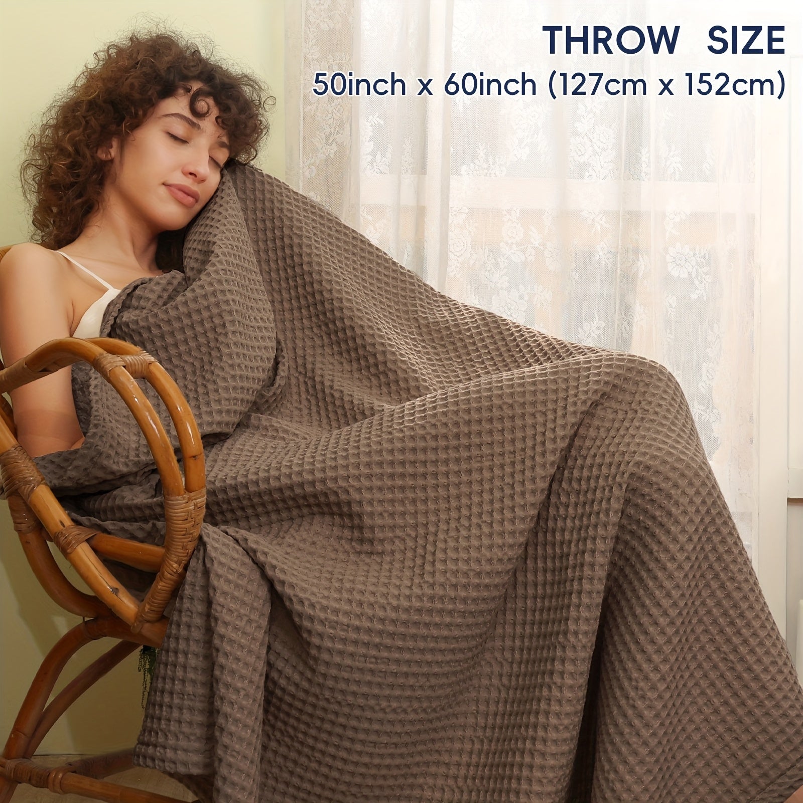 BREEZEWEAVE – All-Season Lightweight Waffle Blanket for Ultimate Comfort