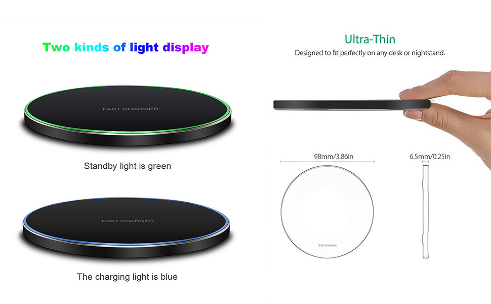 30W Rapid Wireless Charger with USB Type-C Connection