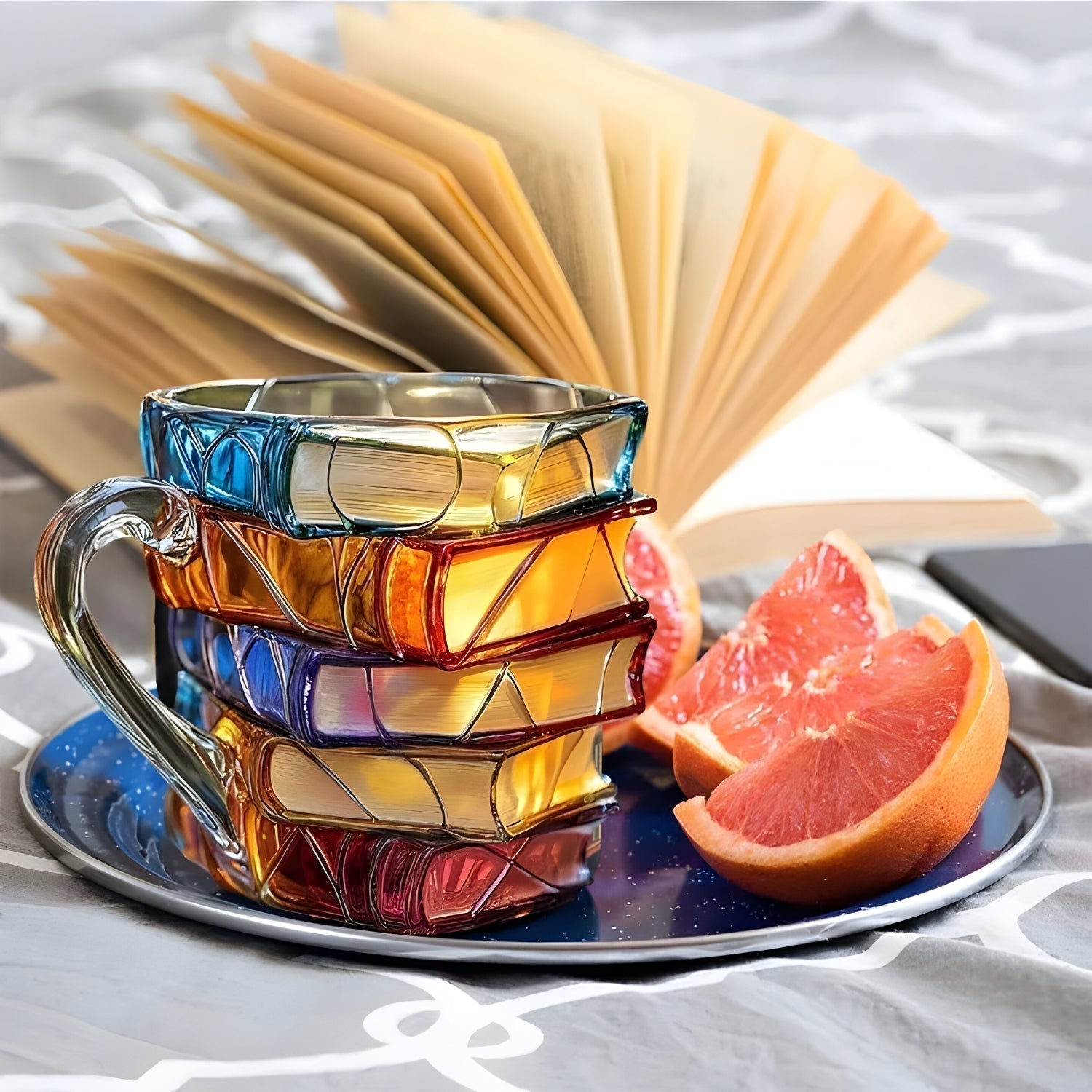 Mug | 3D Unique Design Cup | Handmade & Colorful | For Coffee & Tea | BookLume