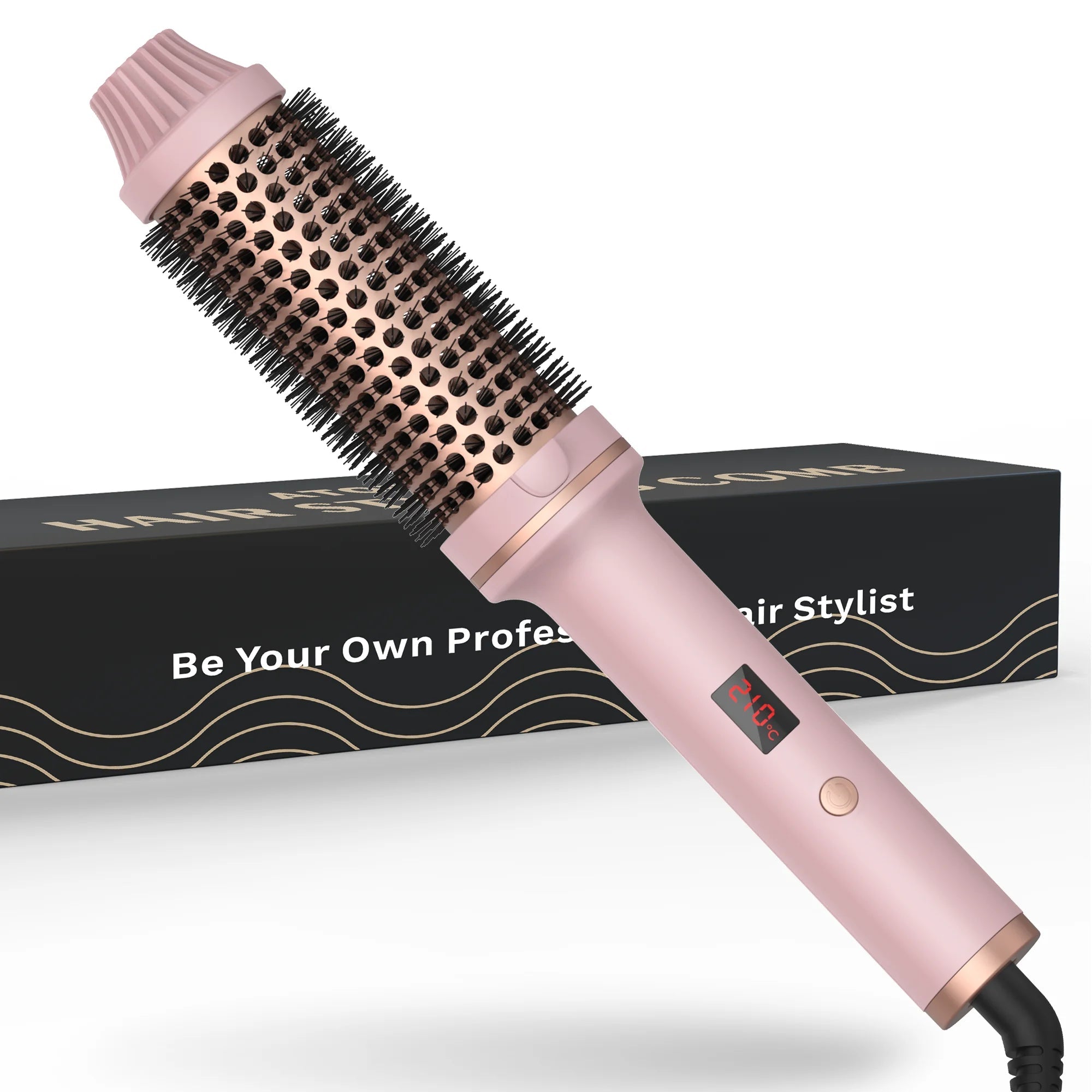 VelvetWave™ Curling Brush — Effortless Glamorous Curls That Last All Day