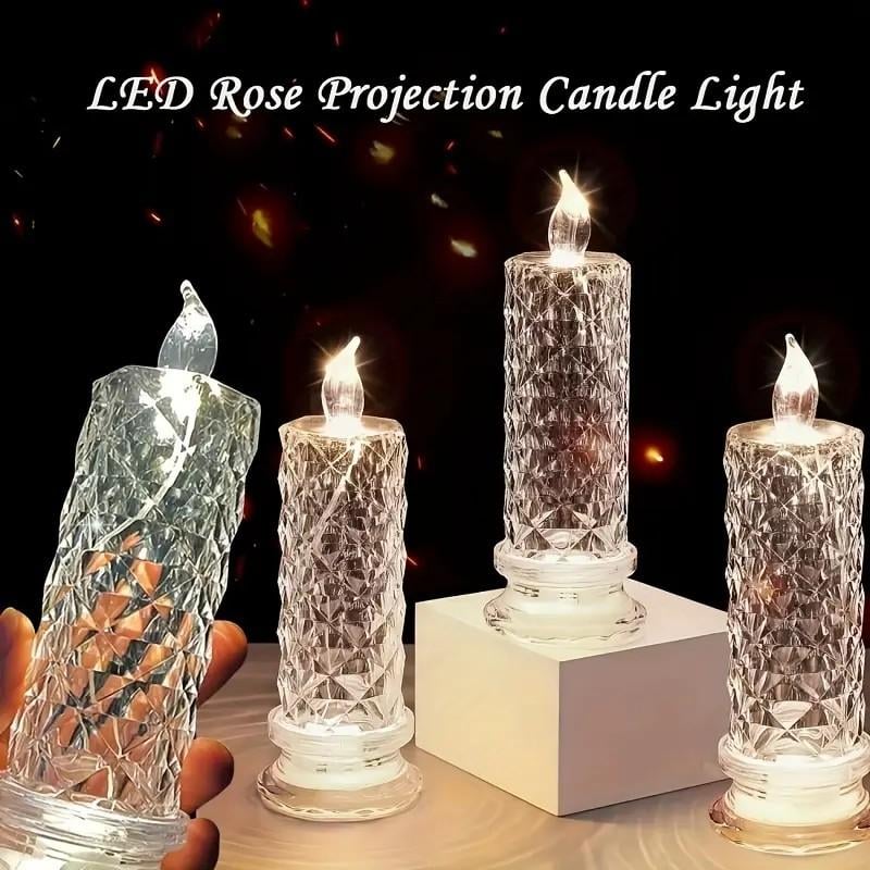 3+1 FREE | LED Crystal Candle Holders – Create Enchanting Atmospheres Safely