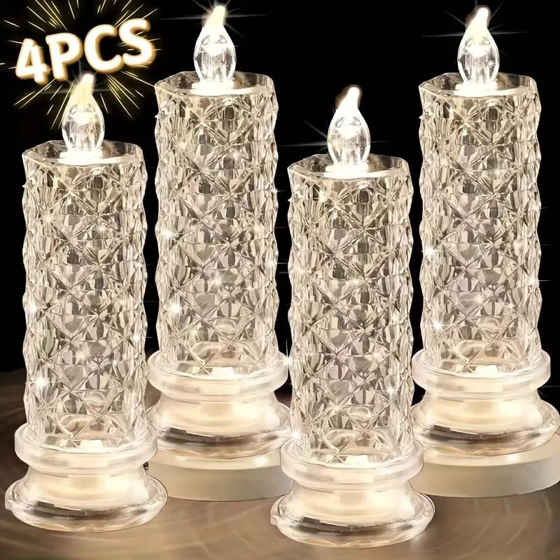 3+1 FREE | LED Crystal Candle Holders – Create Enchanting Atmospheres Safely