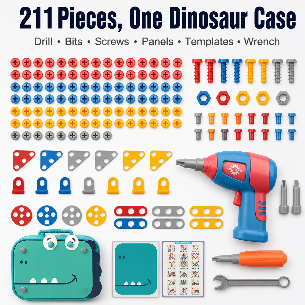 Brillikids™ — Create Dinosaur Landscapes With 211 Pieces and an Authentic Working Drill