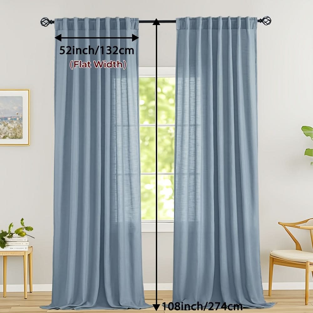 Flax Linen Sheer Curtains for Soft Light Filtering and Privacy