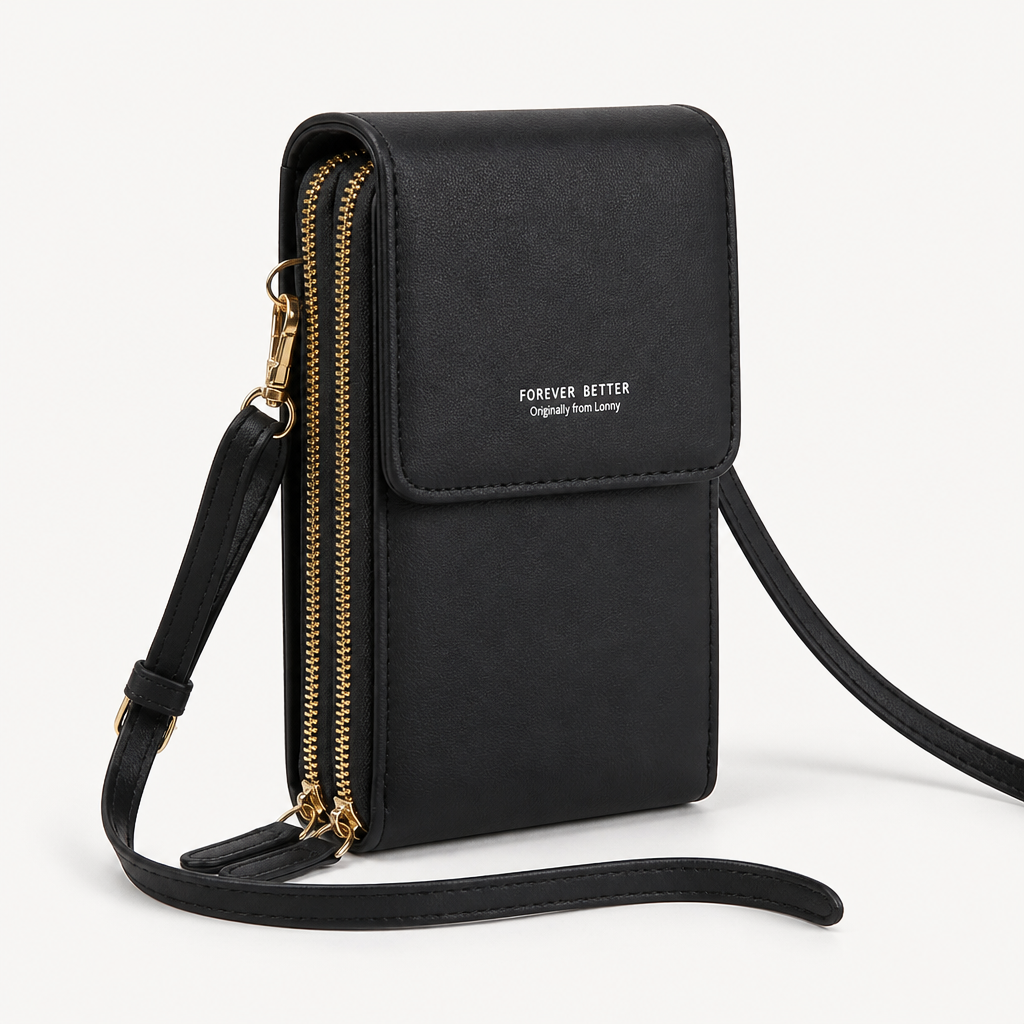 VividGuard™ – Touch-Free Crossbody Phone Bag with RFID Shielding