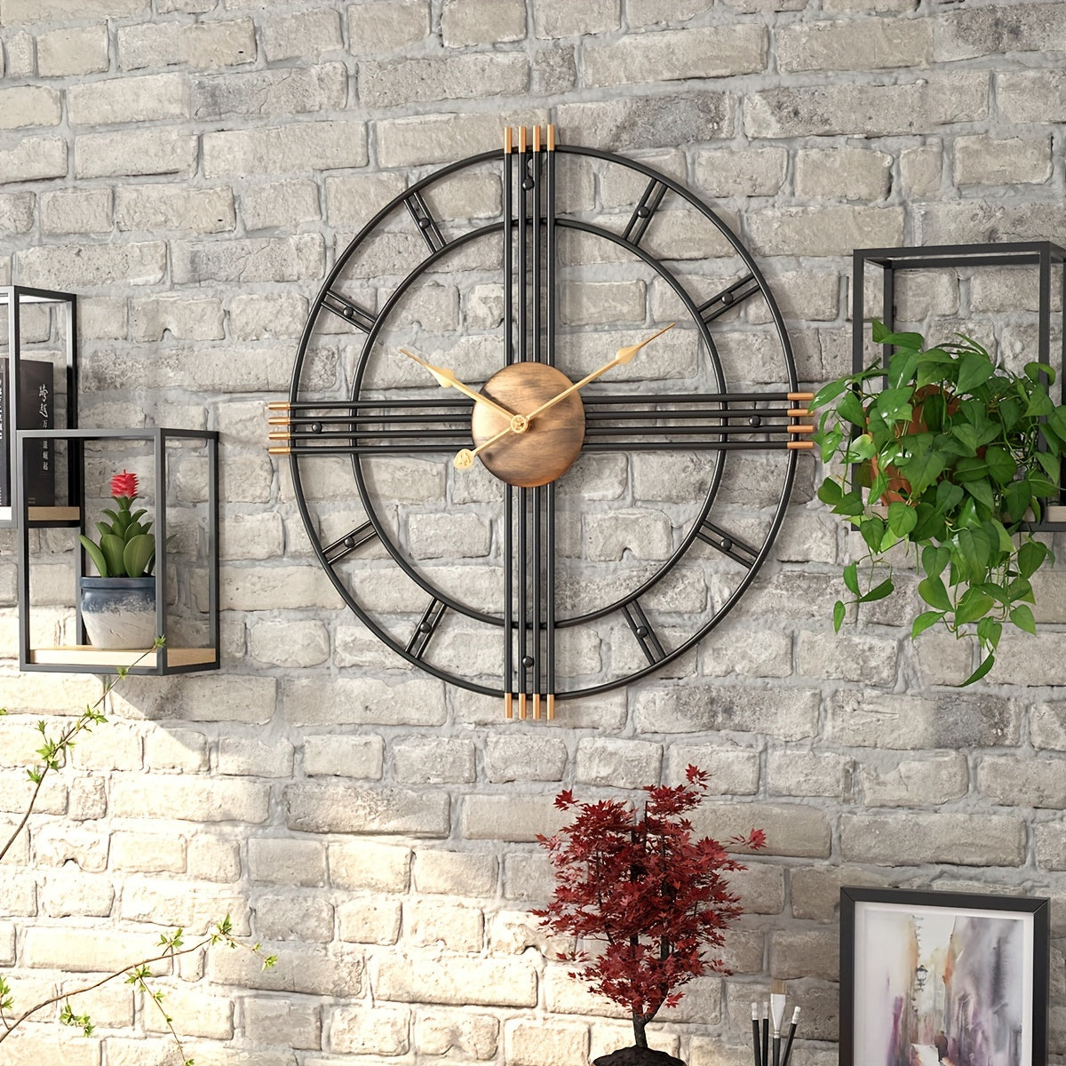 Geometric Harmony Wall Clock: Silent & Stylish Timepiece