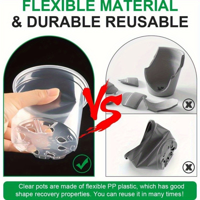 ClearGrow Pack – 20 Count See-Through Nursery Pots for Root Observation