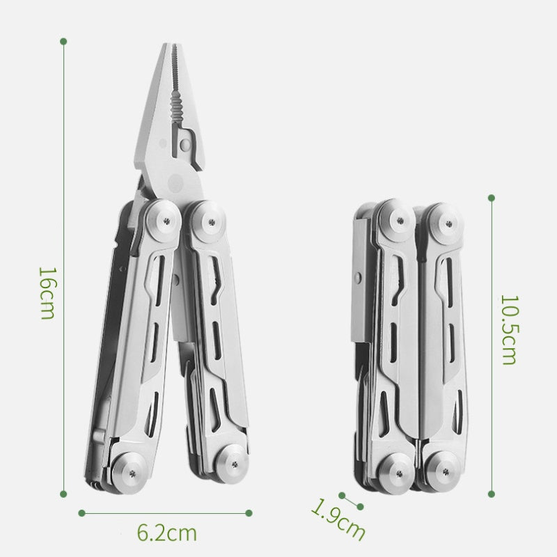 Compact Stainless Steel Multi-Tool with Pliers – 12 Functions