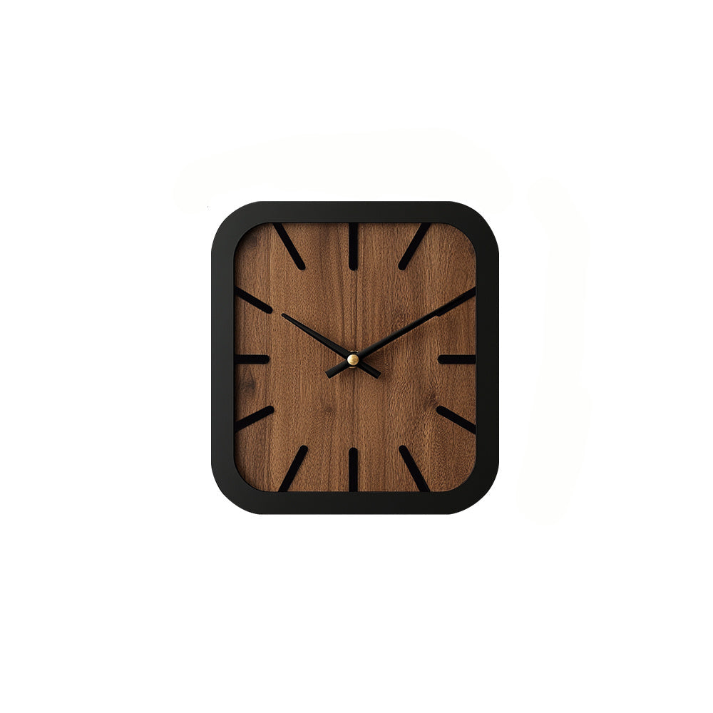 TimberCraft - Artisan Square Wooden Clock with Battery Operation