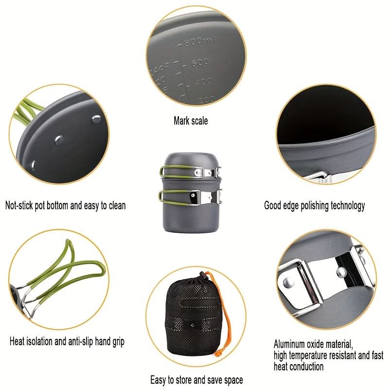 Backpacking Cooking Set with Spoon and Fork