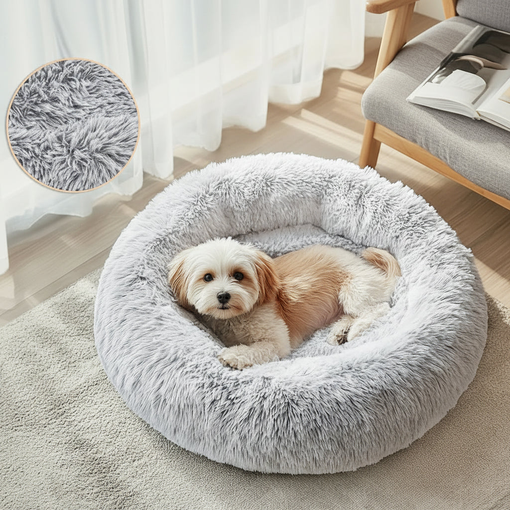 CozyNest - Plush Donut Pet Bed for Dogs and Cats of All Sizes