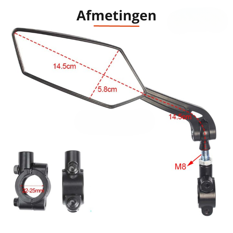 Universal Handlebar Mounted 360° Rearview Mirror for Bicycles, Left & Right