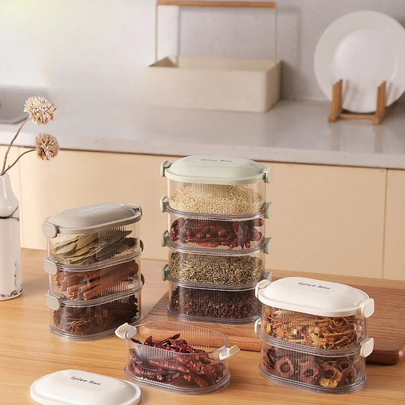 Spice Containers | Organize Quicker Than Ever | Stackable, Airtight, Transparent | SpiceNest