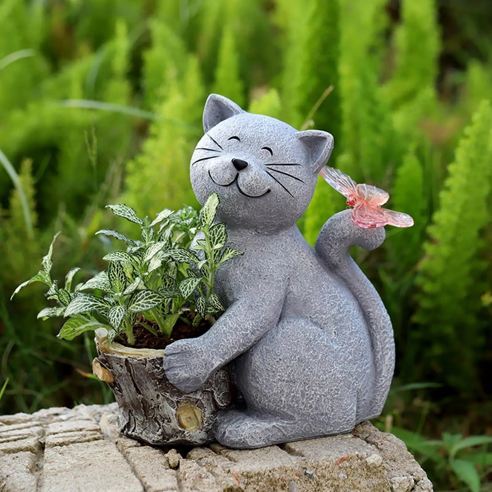 LED Lighted Solar Cat Sculpture – 21 cm Outdoor Ornament