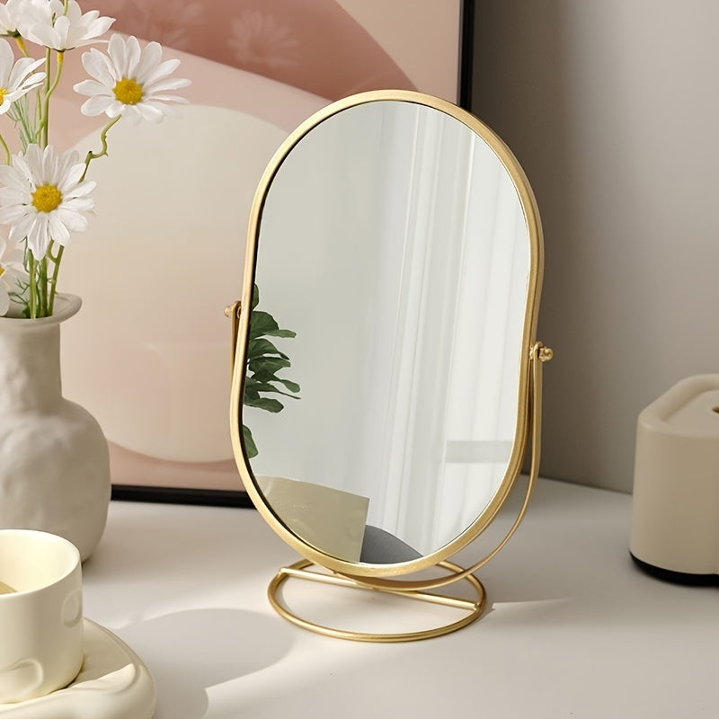 Elegant Rotating Makeup Mirror for Effortless Beauty Routines