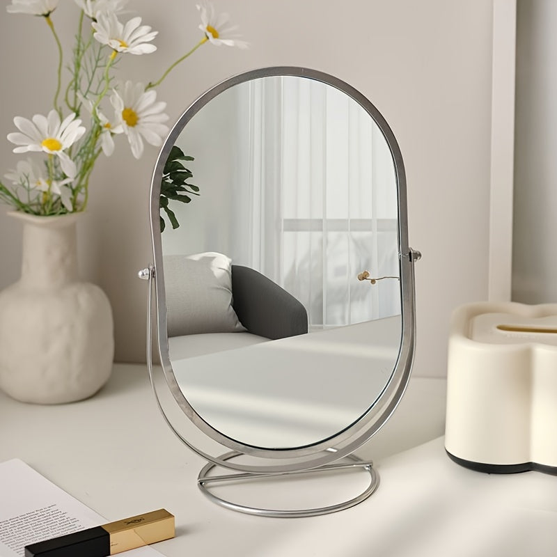 Elegant Rotating Makeup Mirror for Effortless Beauty Routines