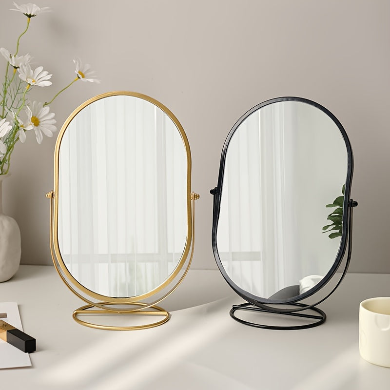 Elegant Rotating Makeup Mirror for Effortless Beauty Routines