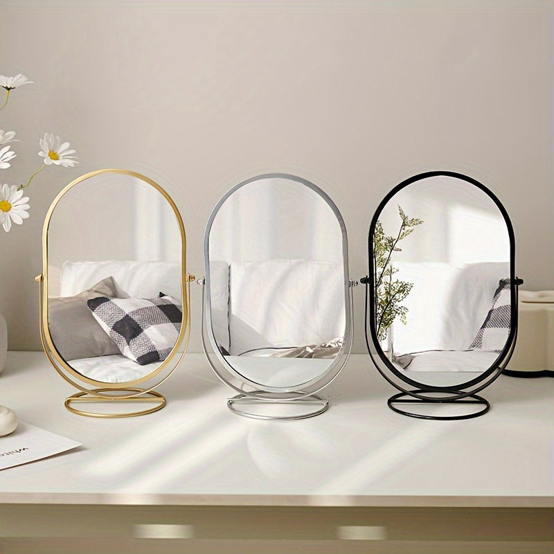 Elegant Rotating Makeup Mirror for Effortless Beauty Routines