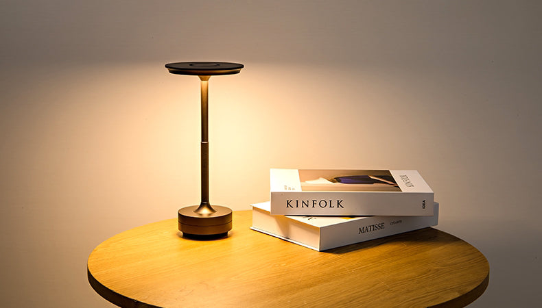 Wireless LED Desk Lamp with Touch Dimmer – Aluminum Build, IP44 Rated