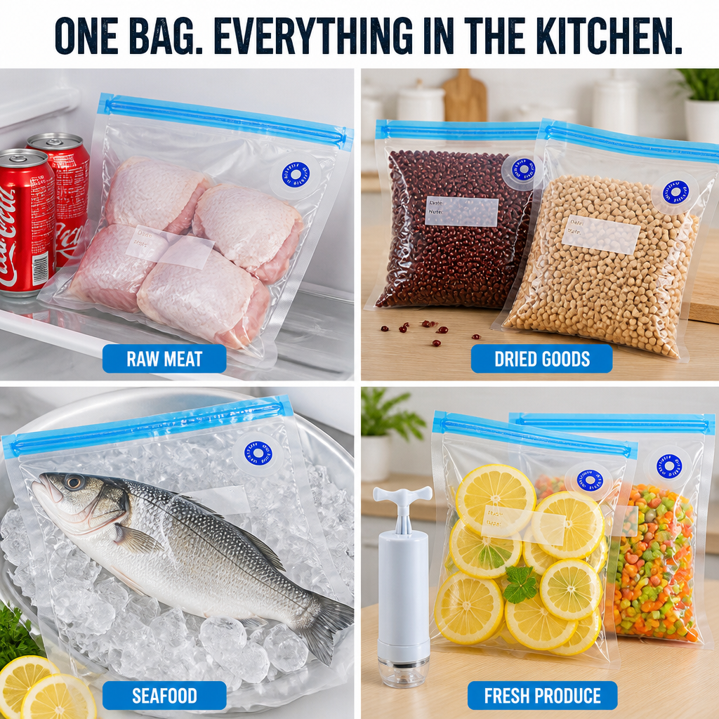 FreshSeal Pro™ — Preserve Meat And Berries 5x Longer With One-Button Vacuum Bags