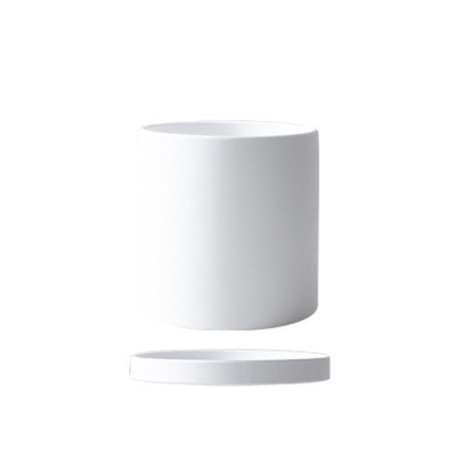 Flower Planter | Matte Texture | Features Drainage Hole and Saucer | Nordic Style Pot