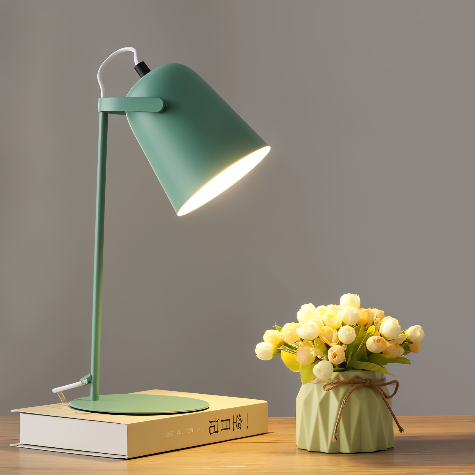 Macaron Table Lamp – Nordic Yellow Desk Light – Adjustable Brightness