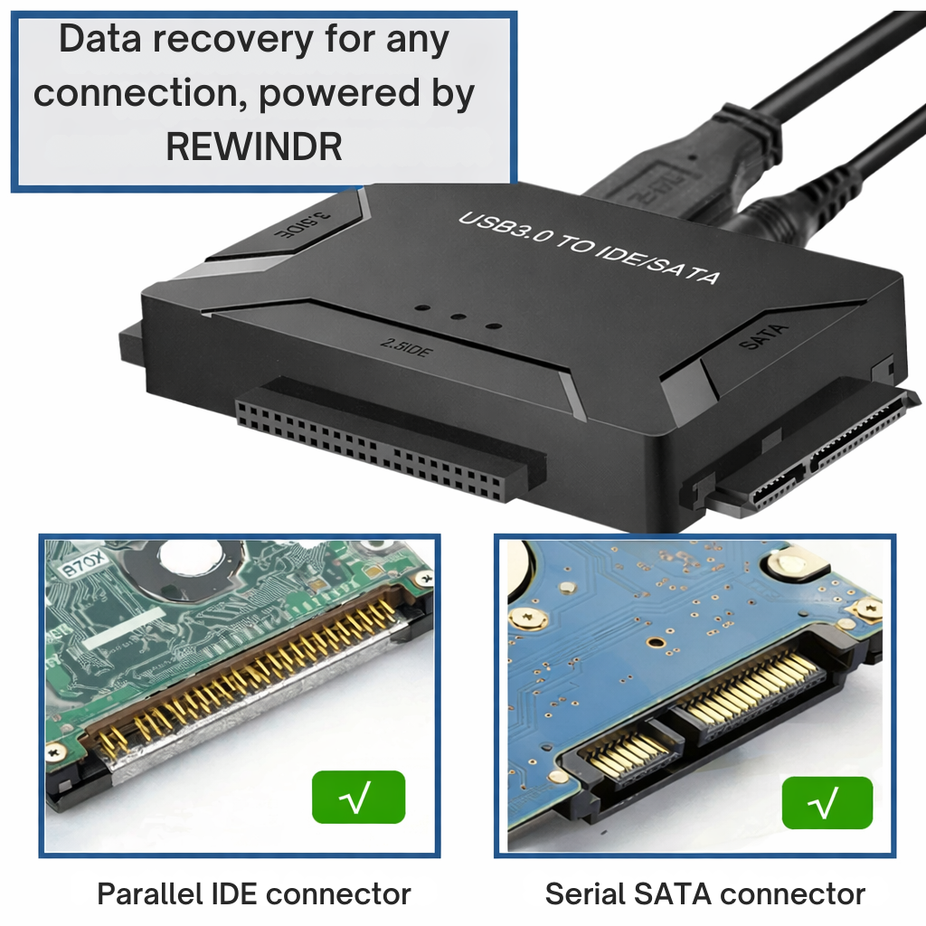 Hard Drive Converter USB | IDE & SATA Interface | Fast Data Transfer | RecoverPro