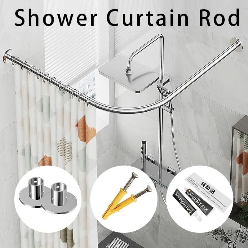 Telescopic L-Shaped Shower Curtain Rod