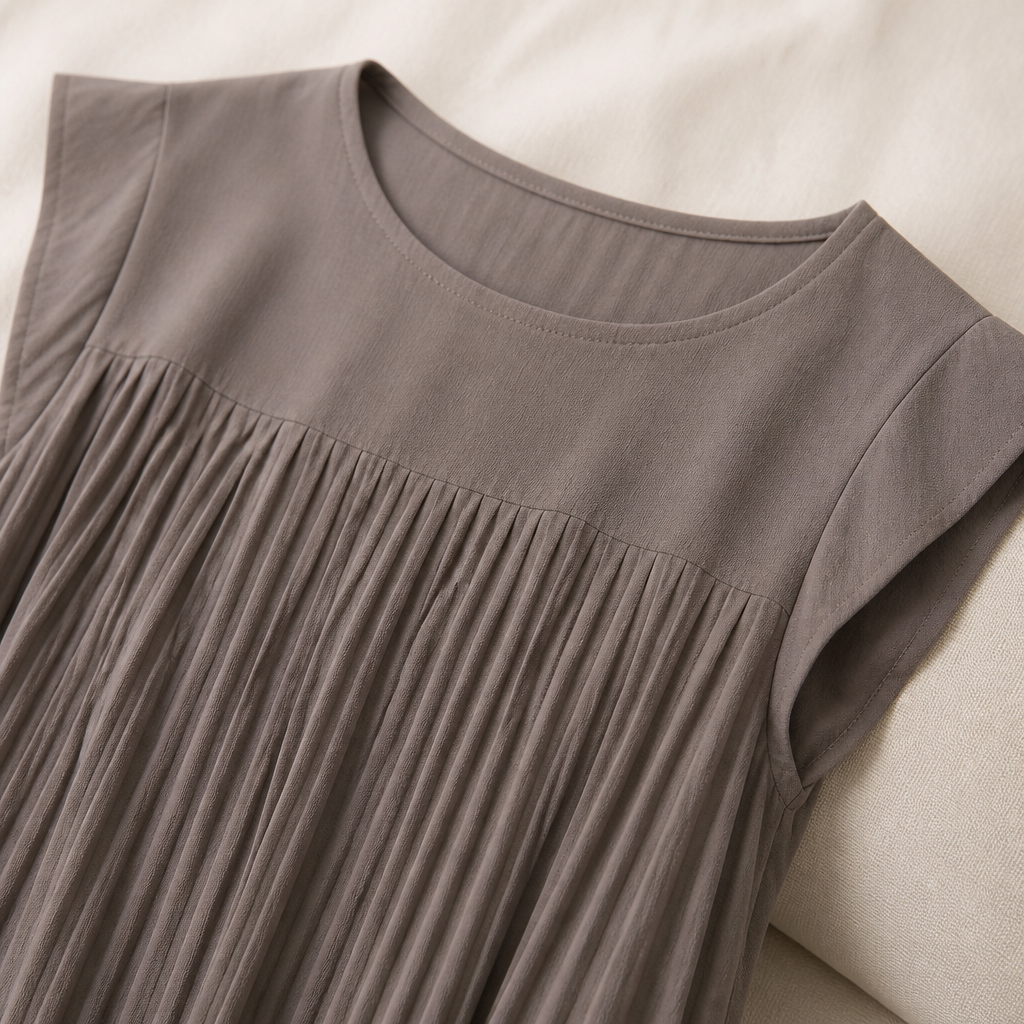 NovaLuma™ – Breezy Pleated Two-Piece Set Featuring Asymmetric Hem