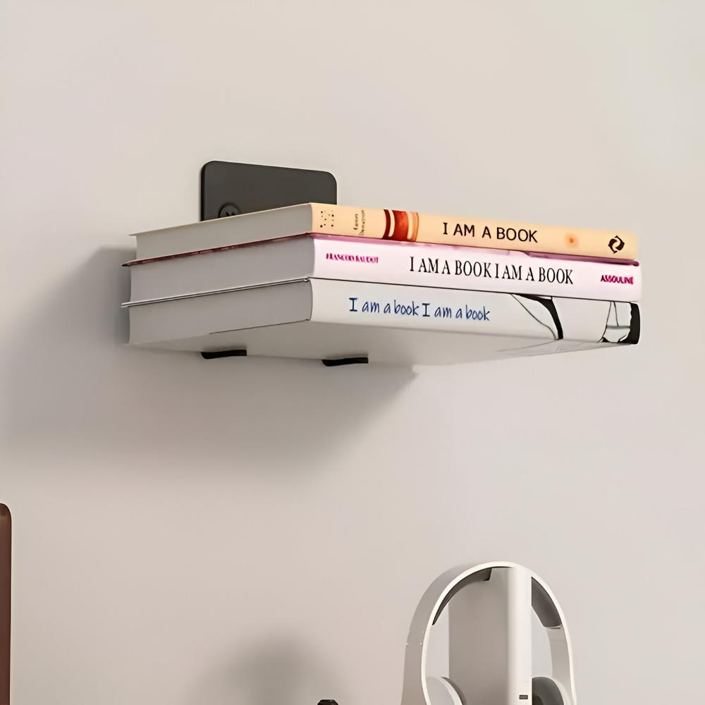 Floating Wall Shelf | Stealth Suspension Style for Books | Robust Iron Mounting Bracket | FloatShelf
