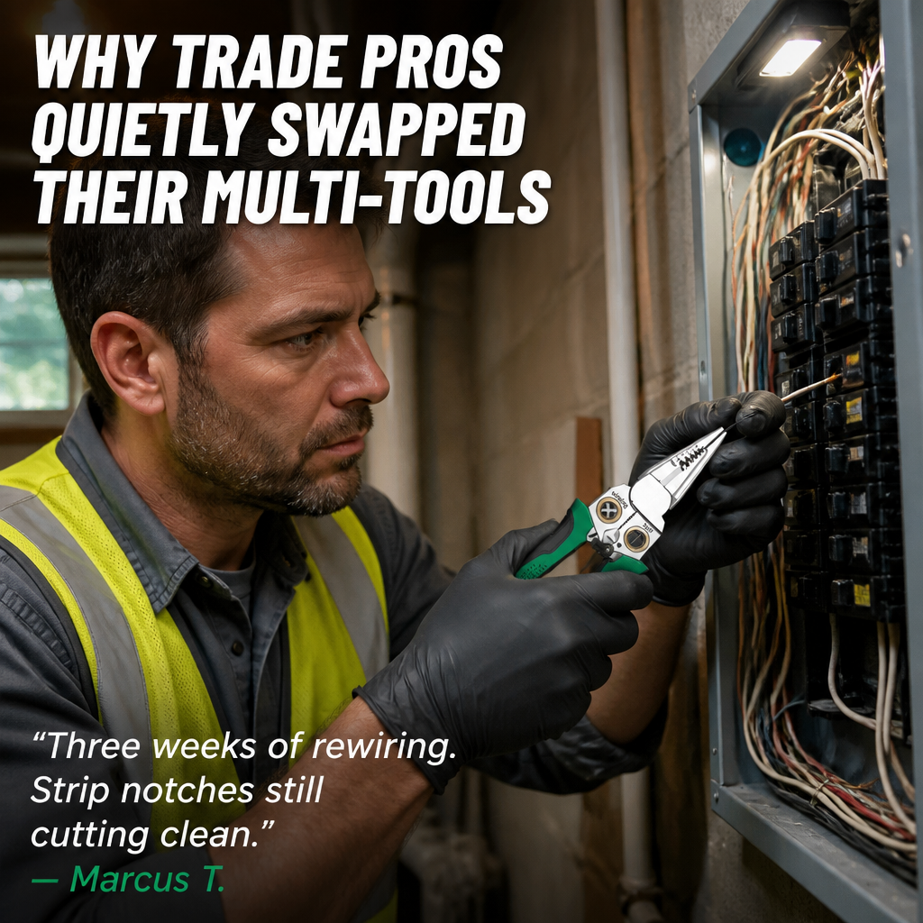 VoltEdge™ — Strip, Cut & Test Live Wires Without Changing Tools