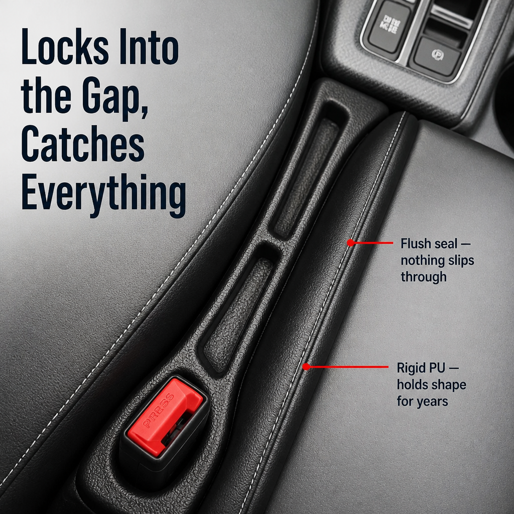 GlideGuard™ — Seal the Seat Gap That Devours Your Phone, Keys & Coins