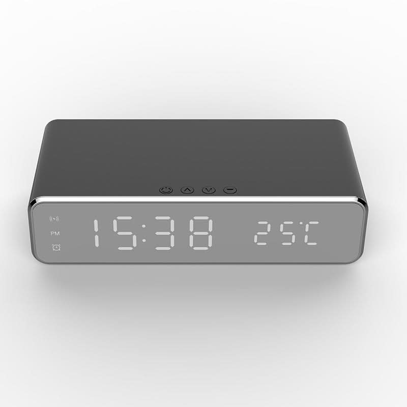 Sleek Alarm Clock with Integrated Wireless Charging Station