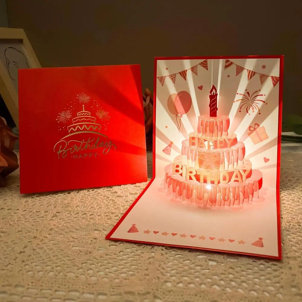Handcrafted 3D Birthday Card with Music and LED Lighting