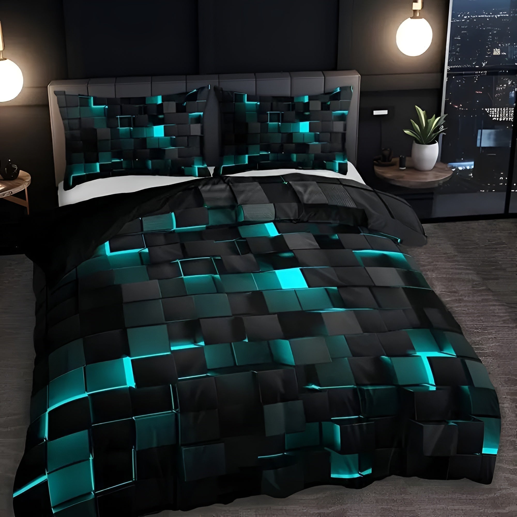 Futuristic 3D Comfort Bedding Set for Gamers
