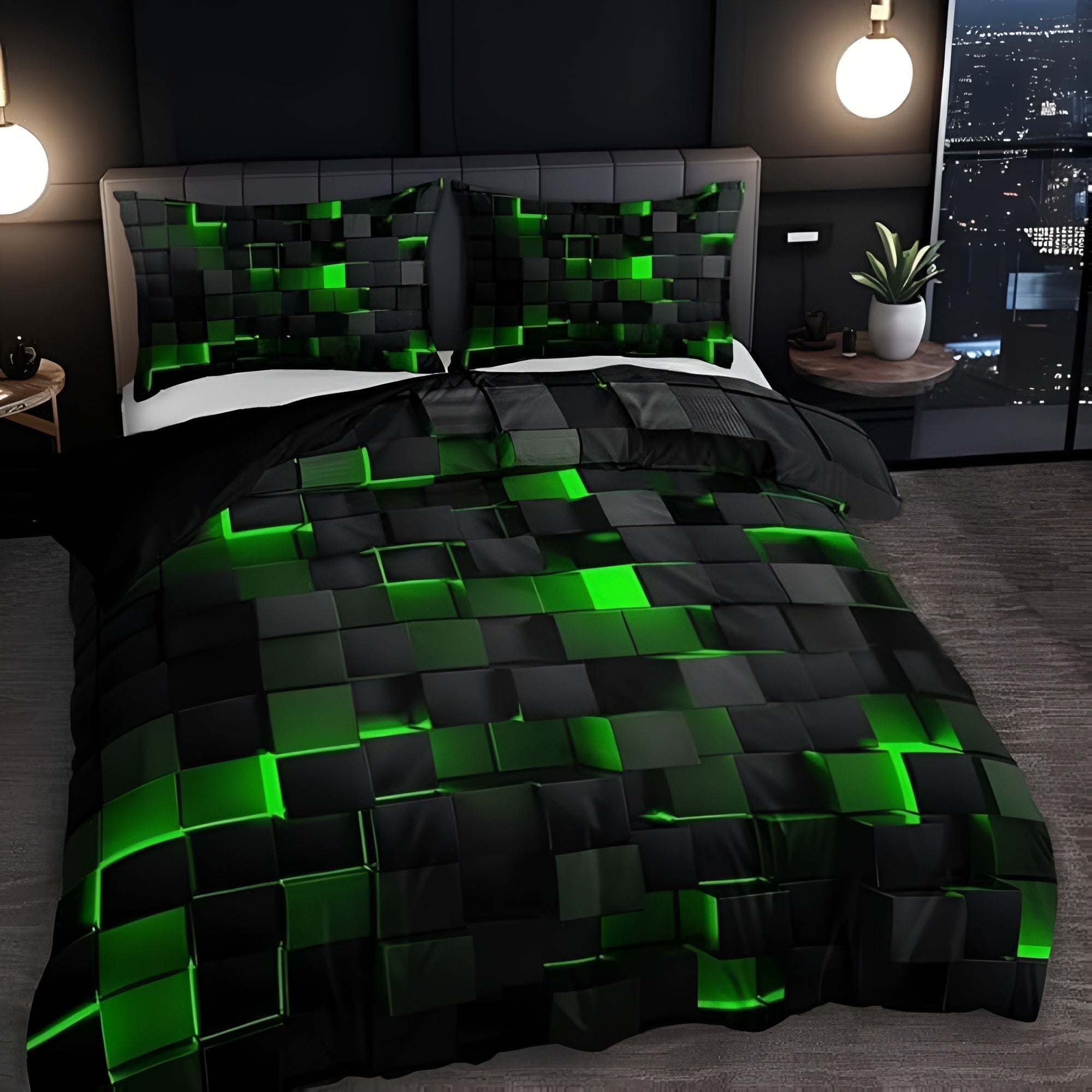 Futuristic 3D Comfort Bedding Set for Gamers