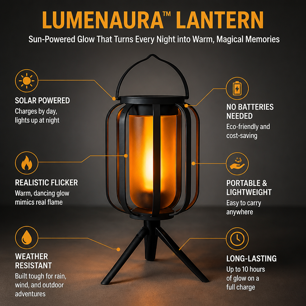 LumenAura™ Lantern — Sun-Powered Glow That Turns Every Night into Warm, Magical Memories