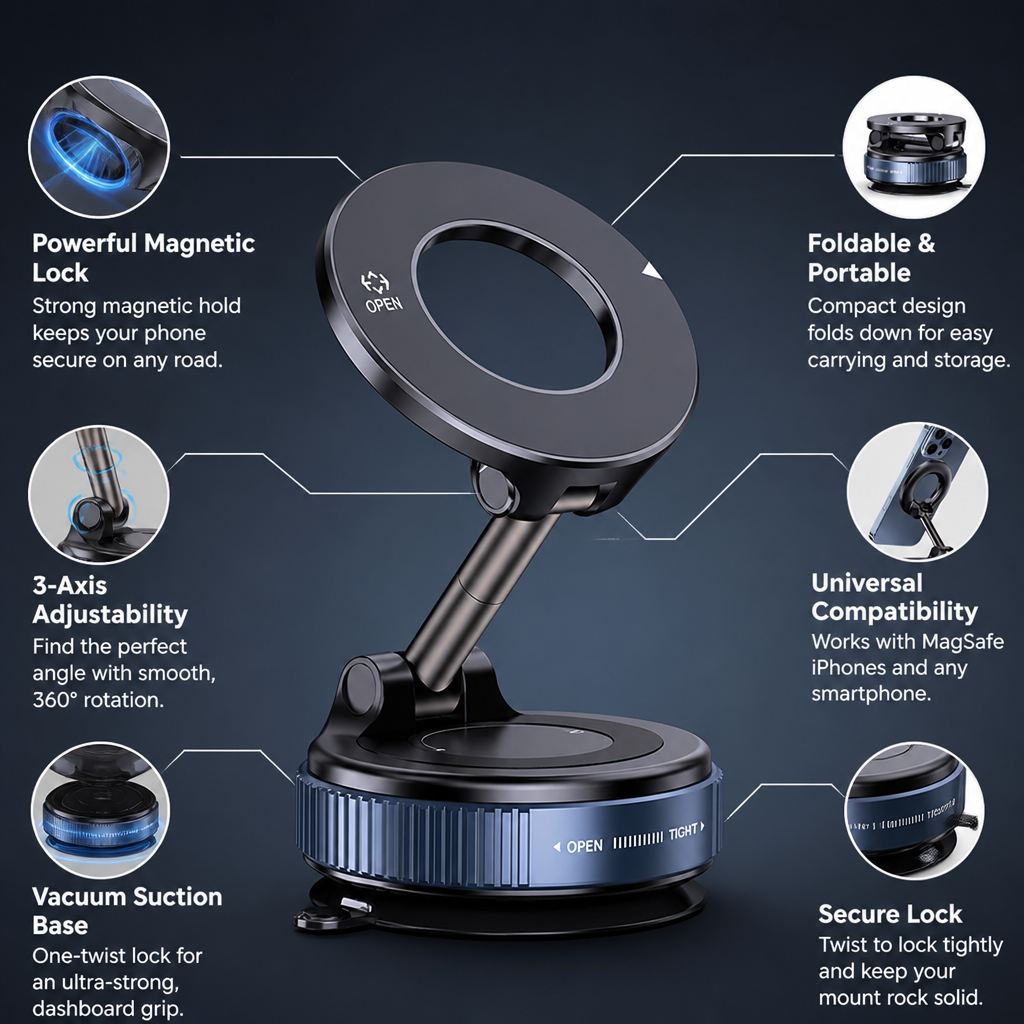 GripTitan™ — Command Every Drive with Rock-Solid Phone Security and Effortless Control