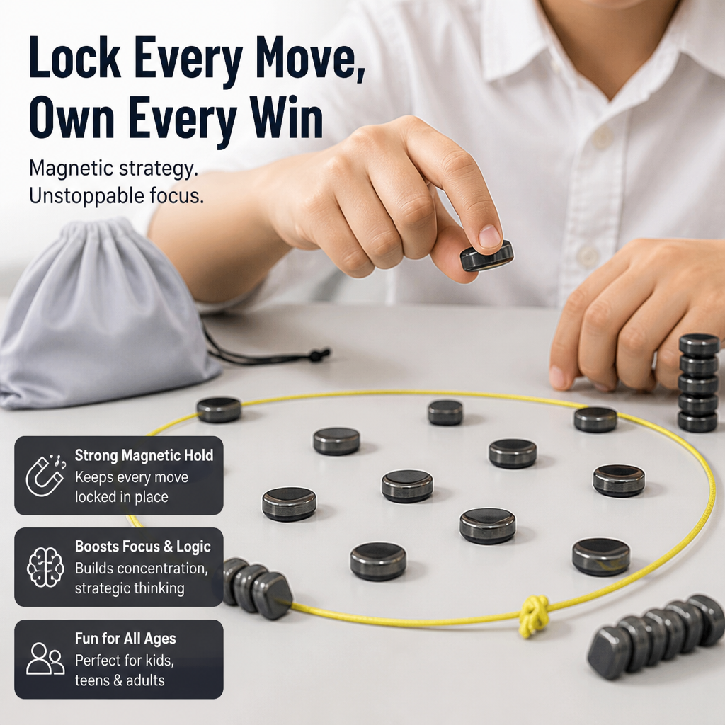StratagemX™ Magnetic Chess — Lock Every Move, Ignite Your Winning Mindset