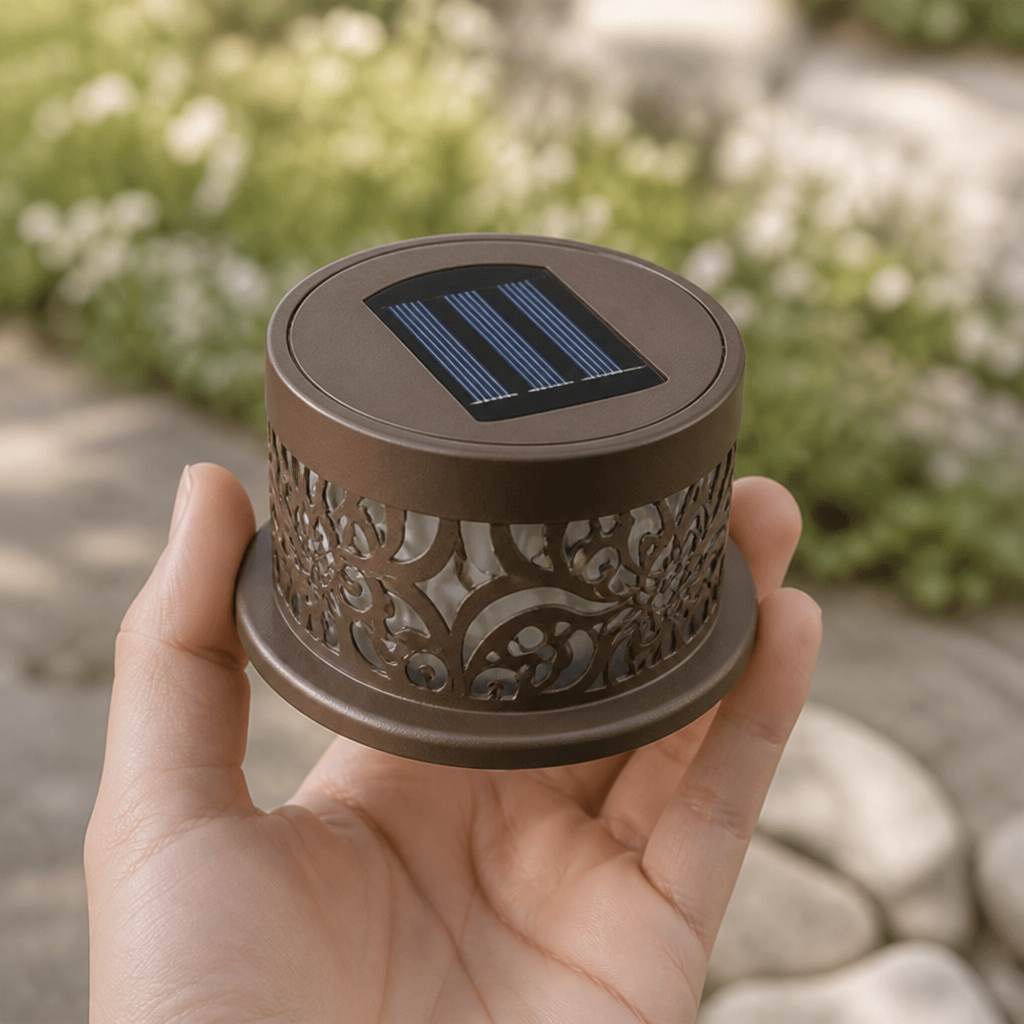 Solar-Powered Weather-Resistant Mandala Projection Lantern