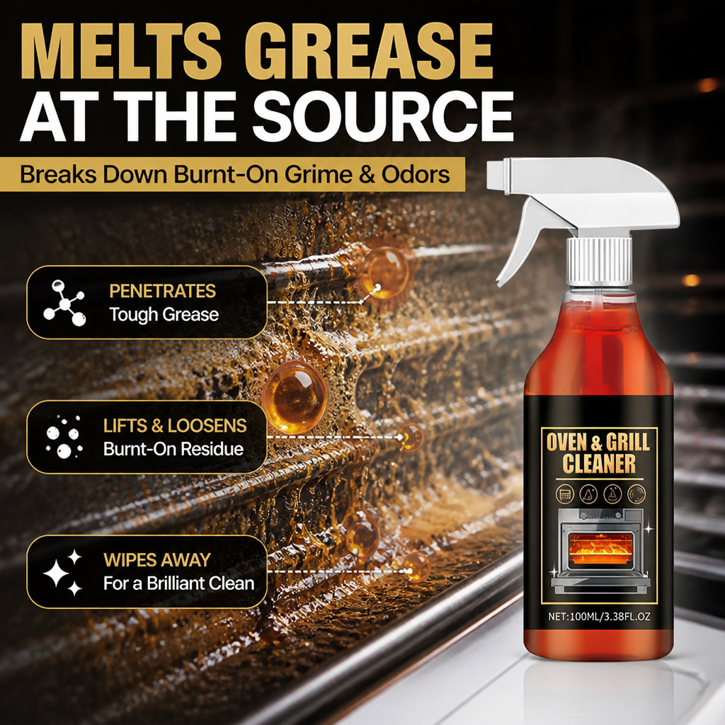 GlareEase™ — Melt Burnt-On Oven Grease in 5 Minutes, Zero Scrubbing