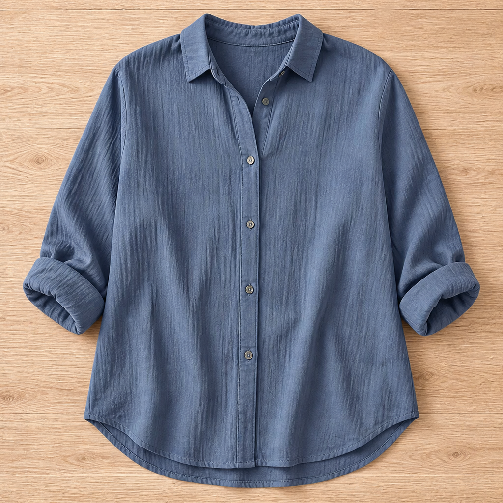 AvioraLuxe™ Pleated Lapel Shirt — Feel Stunningly Confident and Fresh All Day Long