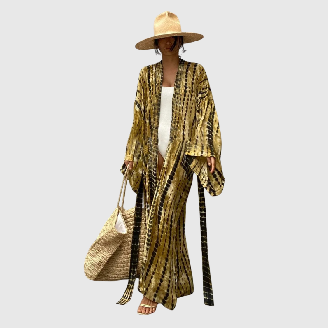 Kimono Beach Cover Up in Tie Dye Design