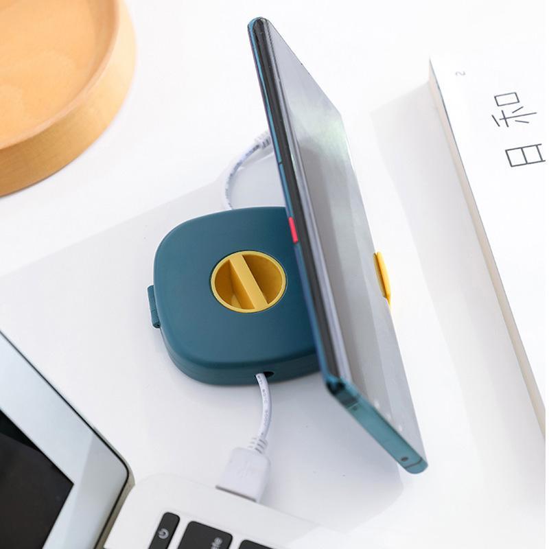 Compact Cable Reel with Built-in Phone Holder – 2-in-1 Design