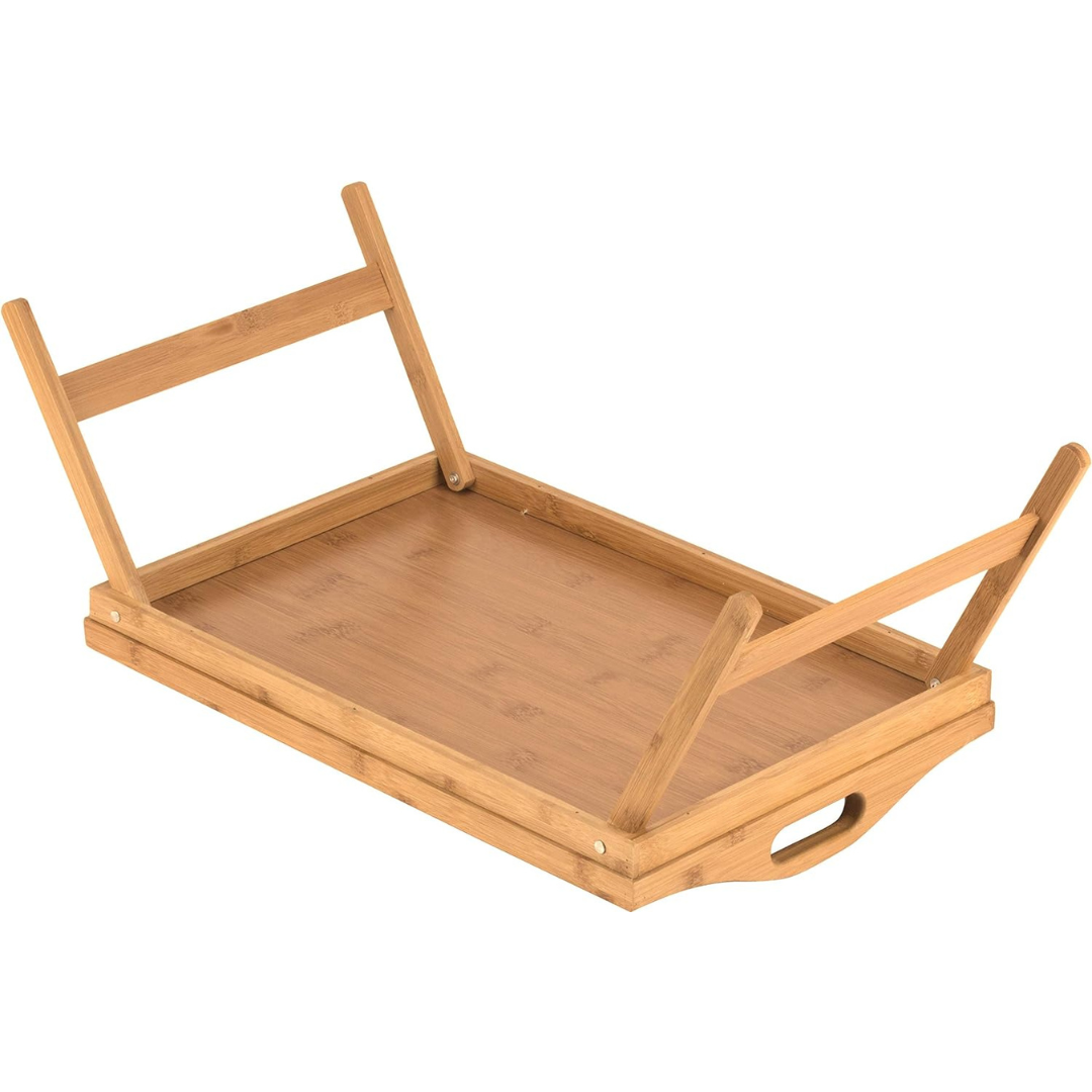 Versatile Bamboo Bed Tray with Elevated Edges