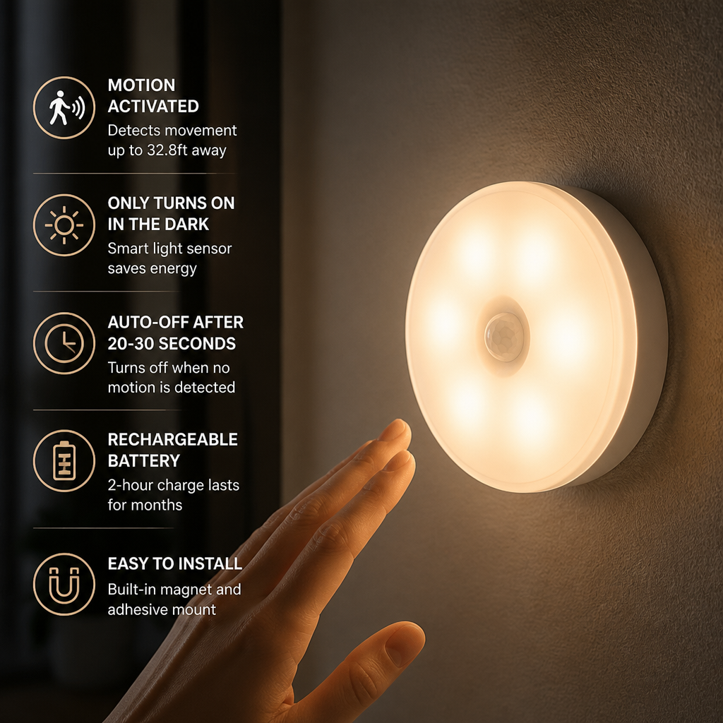 LumaBeam™ — Step Confidently Through Darkness with Instant, Hands-Free Glow