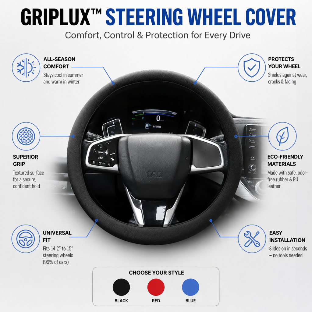 GripLux™ — Drive with Unshakable Control and Year-Round Comfort