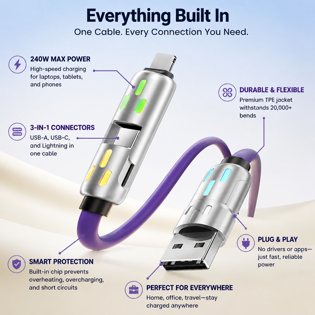 Voltara™ PowerFlex — Lightning-Fast Charging That Declutters Your Life and Protects Your Devices